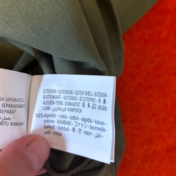 Zara khaki and green 100% cotton wide stripes heavy weight long sleeve tee NWT - Picture 5 of 6